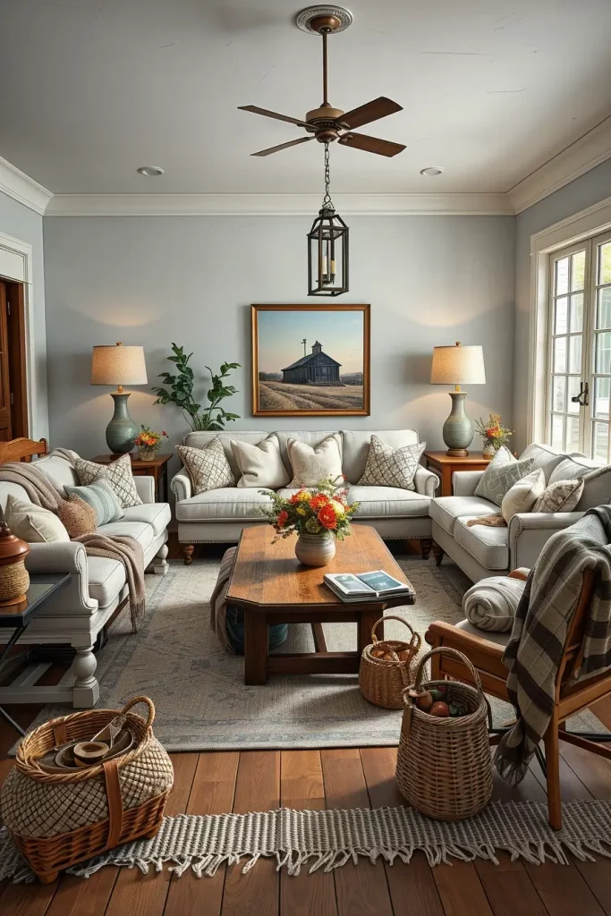 63 Creative Farmhouse Living Room With Antique Textures