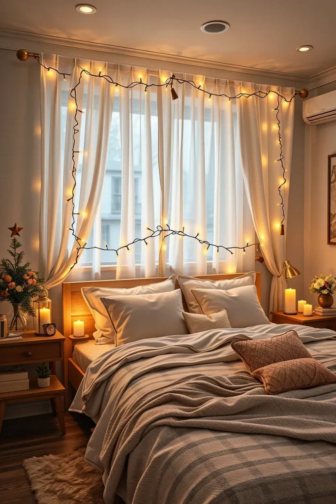 60 Christmas Lights in the Bedroom 2025: Magical and Cozy Holiday Ideas