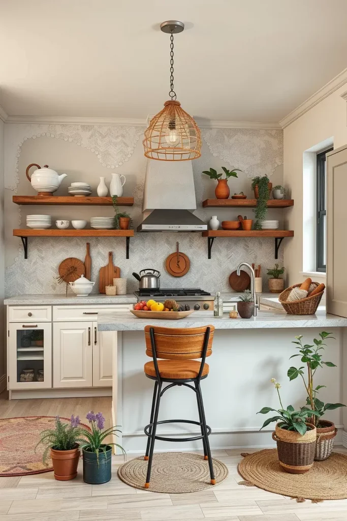62 Eclectic Kitchen Design with Natural Textures