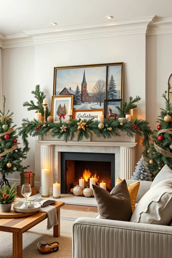 64 Christmas Mantle Decor Ideas 2025 to Style Your Fireplace Beautifully