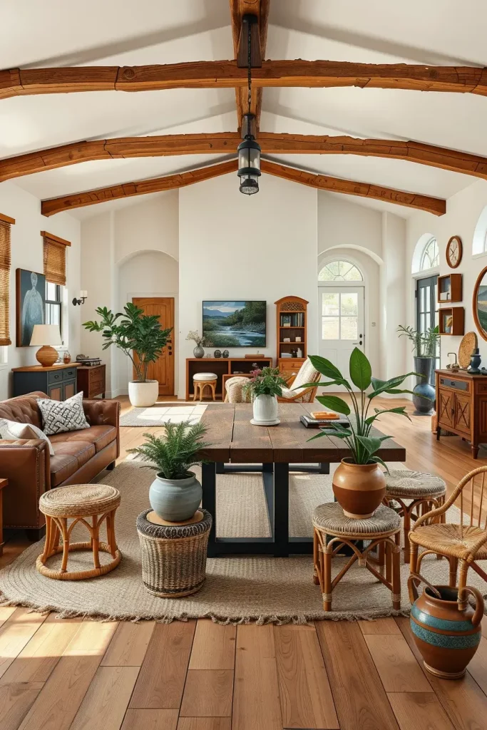 63 Eclectic Living Room Design with Natural Textures