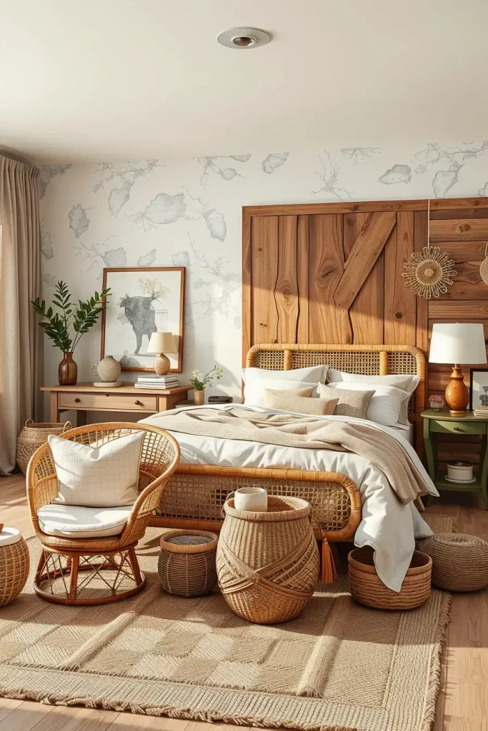 60 Eclectic Bedroom Design With Natural Textures for a Stylish and Cozy Interior