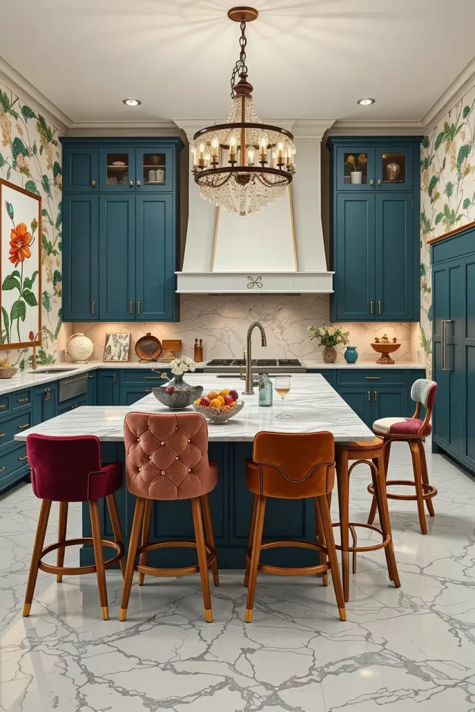 64 Color-Drenched Eclectic Kitchen With Whimsical Flair Ideas