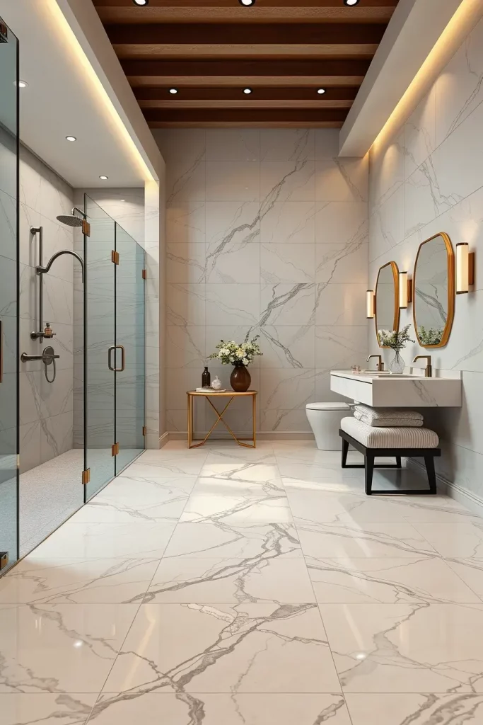 64 Luxury Bathroom Tile Idea for Elegant and Timeless Designs