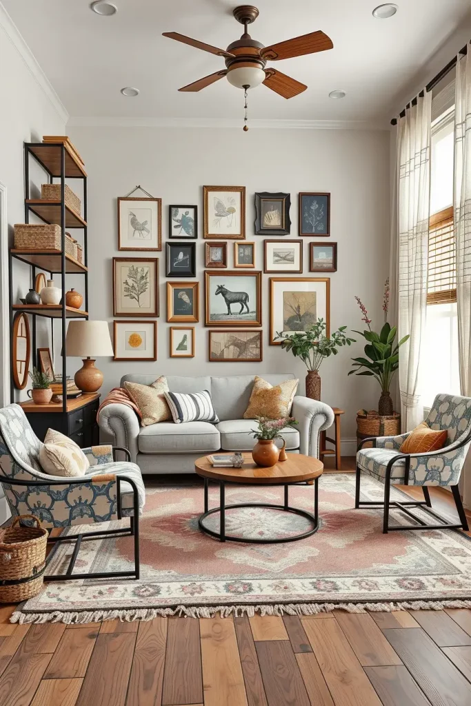 62 Rustic Farmhouse Maximalist Living Room Decor Ideas