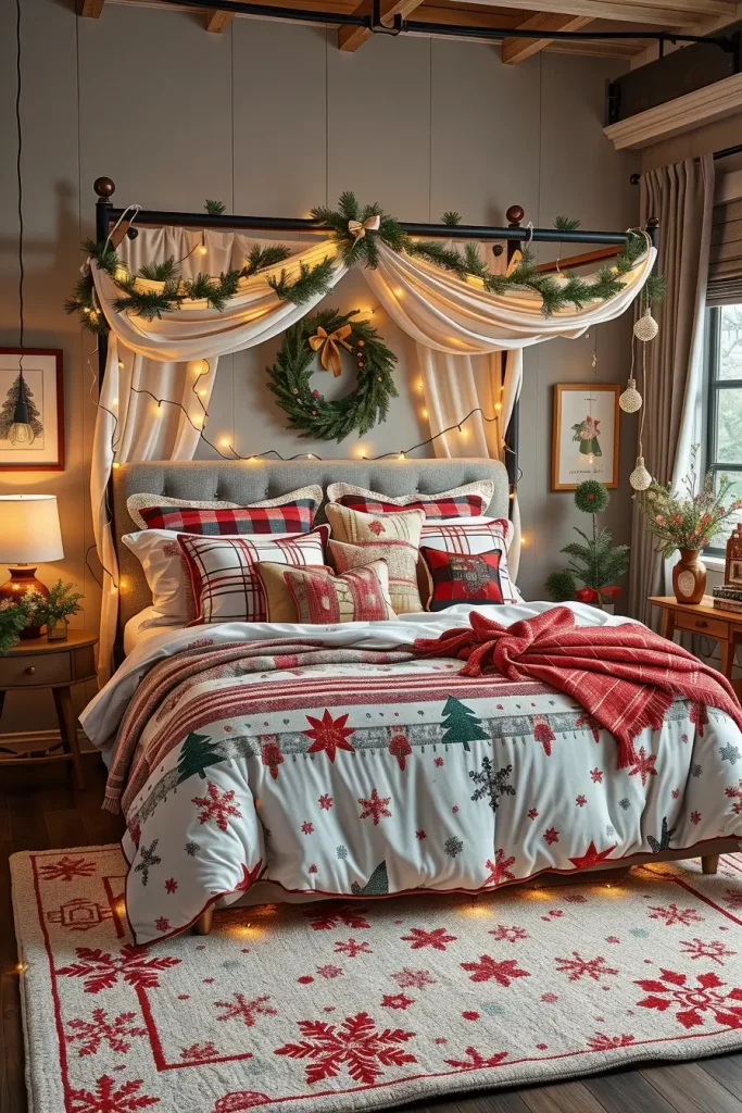 60 Christmas Lights in the Bedroom 2025: Magical and Cozy Holiday Ideas