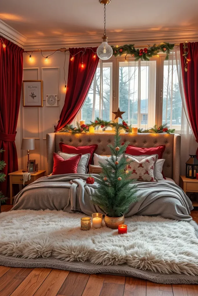 62 Christmas Bedroom Decor Ideas 2025: Cozy & Modern Holiday Inspiration