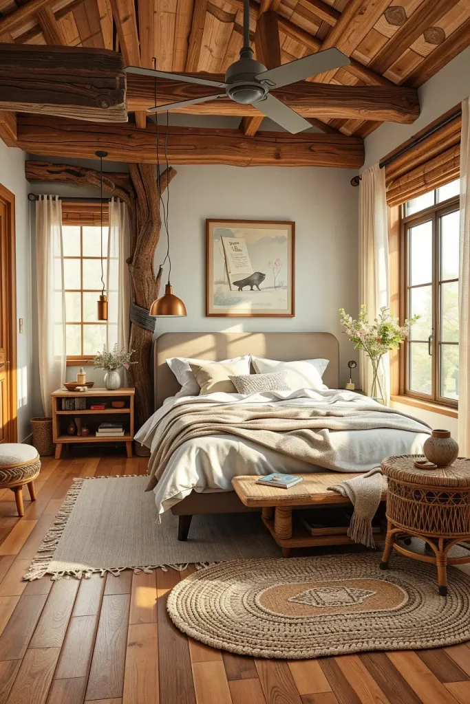 60 Eclectic Bedroom Design With Natural Textures for a Stylish and Cozy Interior