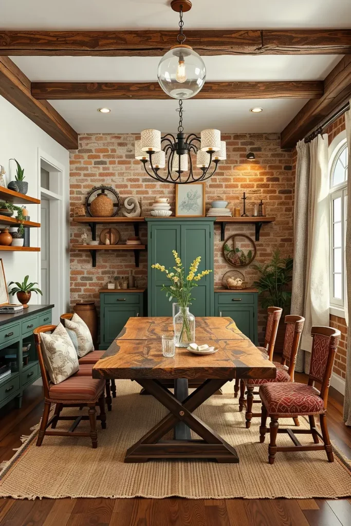 62 Eclectic Farmhouse Interior Design with Natural Textures and Rustic Charm