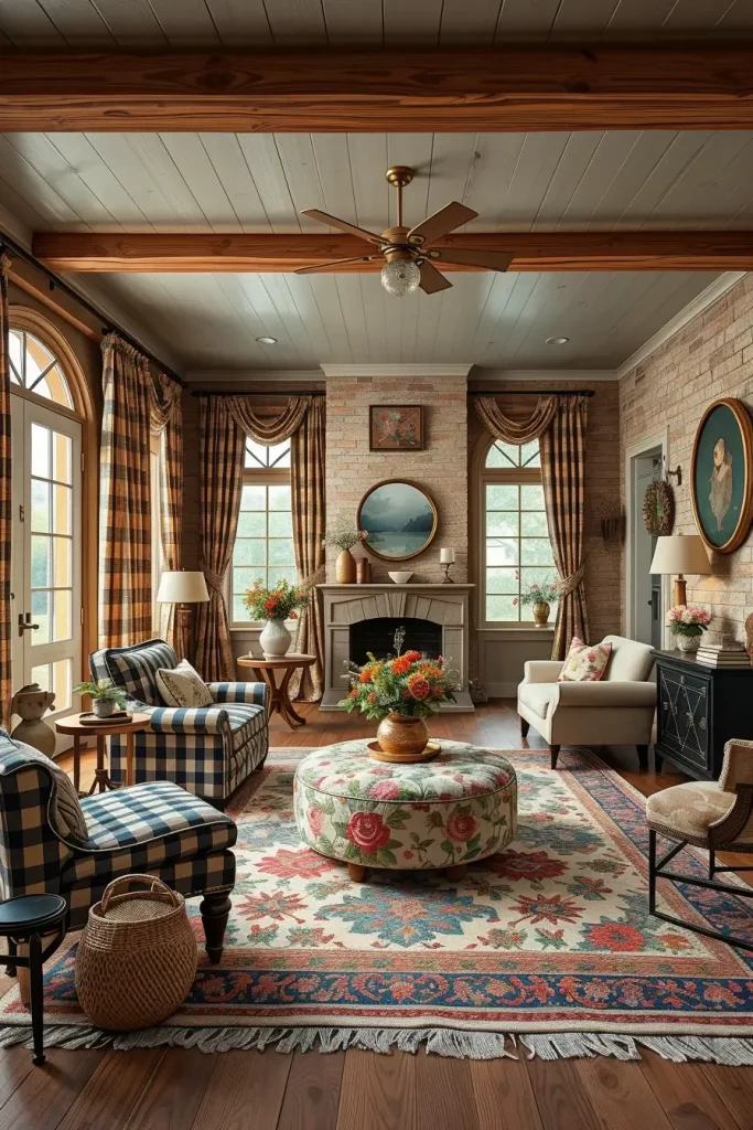 62 Rustic Farmhouse Maximalist Living Room Decor Ideas