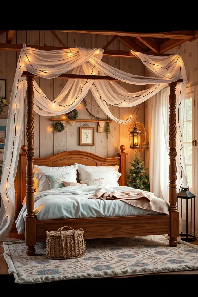 60 Christmas Lights in the Bedroom 2025: Magical and Cozy Holiday Ideas