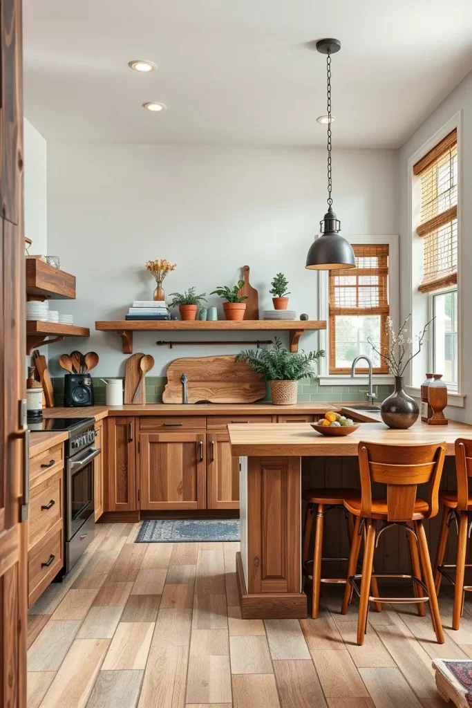62 Eclectic Kitchen Design with Natural Textures