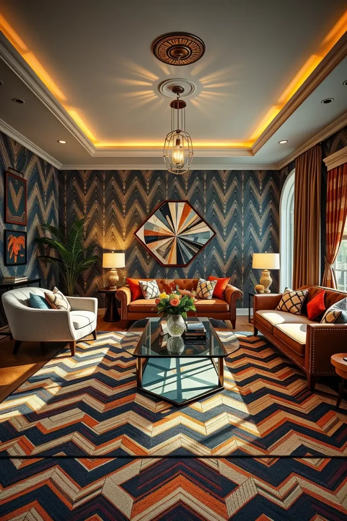 64 Stunning Art Deco Revival Living Room Décor Ideas for Glamorous Interiors