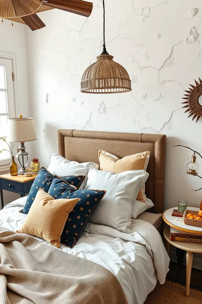 60 Eclectic Bedroom Design With Natural Textures for a Stylish and Cozy Interior