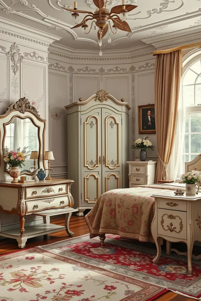 65 Vintage Bedroom with Hand-Painted Furniture Ideas for Timeless Charm