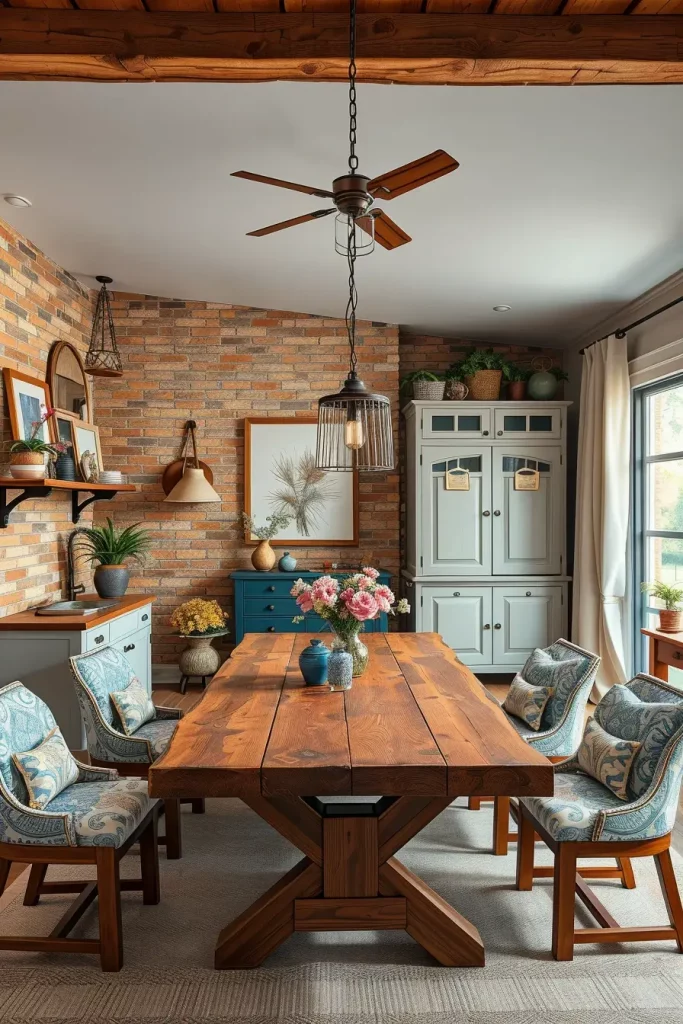 62 Eclectic Farmhouse Interior Design with Natural Textures and Rustic Charm