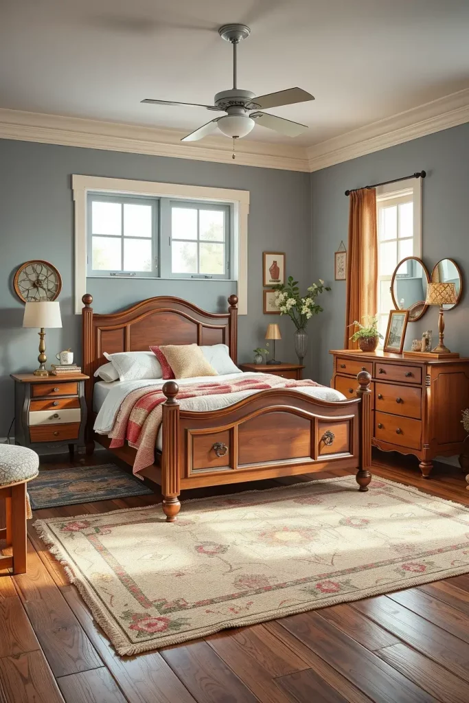 65 Vintage Bedroom with Hand-Painted Furniture Ideas for Timeless Charm