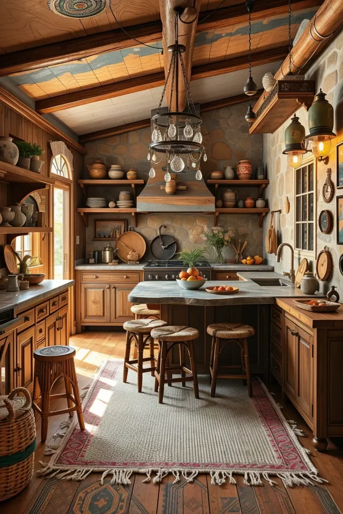 62 Eclectic Kitchen Design with Natural Textures