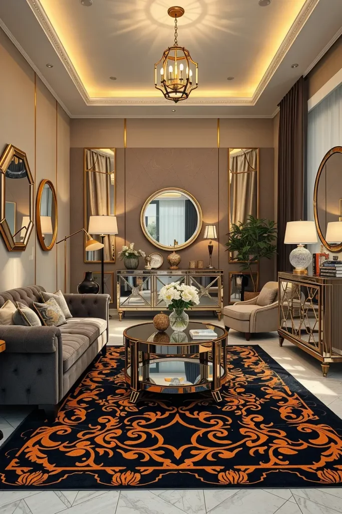 64 Stunning Art Deco Revival Living Room Décor Ideas for Glamorous Interiors