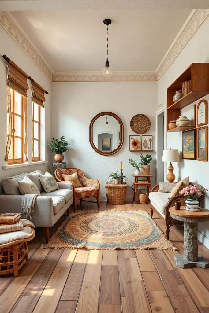 63 Eclectic Living Room Design with Natural Textures
