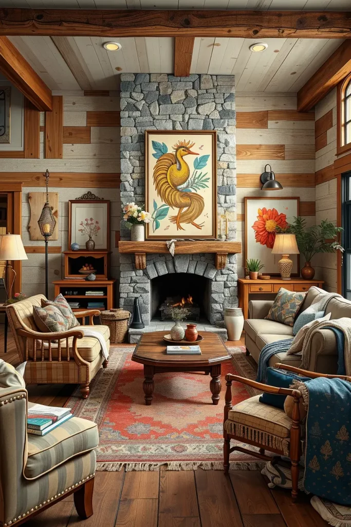 62 Eclectic Farmhouse Interior Design with Natural Textures and Rustic Charm