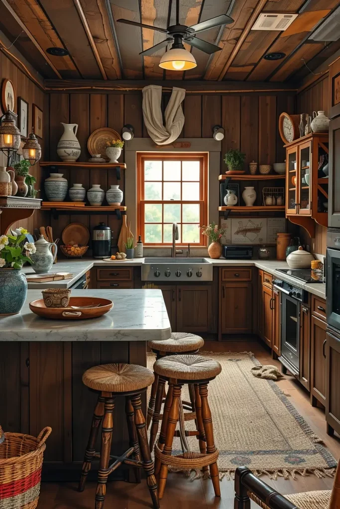 62 Eclectic Kitchen Design with Natural Textures