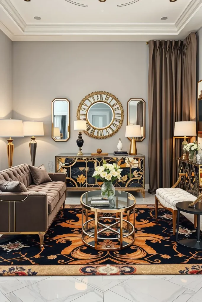 64 Stunning Art Deco Revival Living Room Décor Ideas for Glamorous Interiors