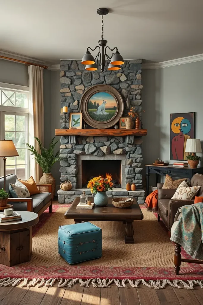 62 Eclectic Farmhouse Interior Design with Natural Textures and Rustic Charm