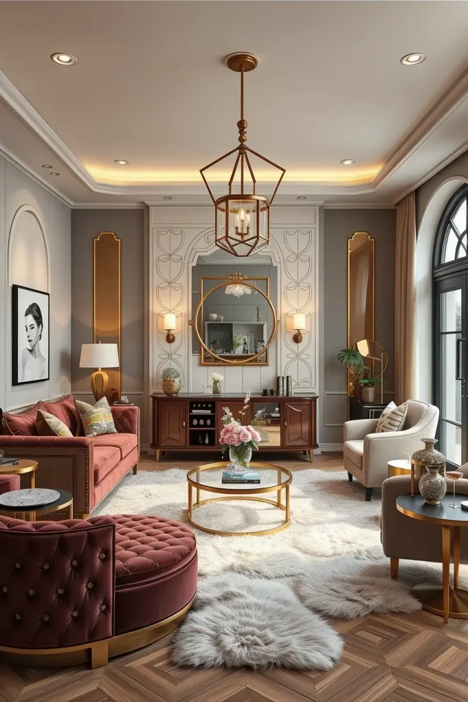 64 Stunning Art Deco Revival Living Room Décor Ideas for Glamorous Interiors