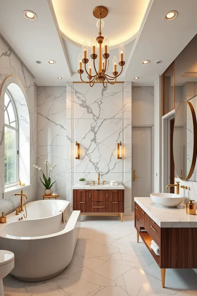 64 Luxury Bathroom Tile Idea for Elegant and Timeless Designs
