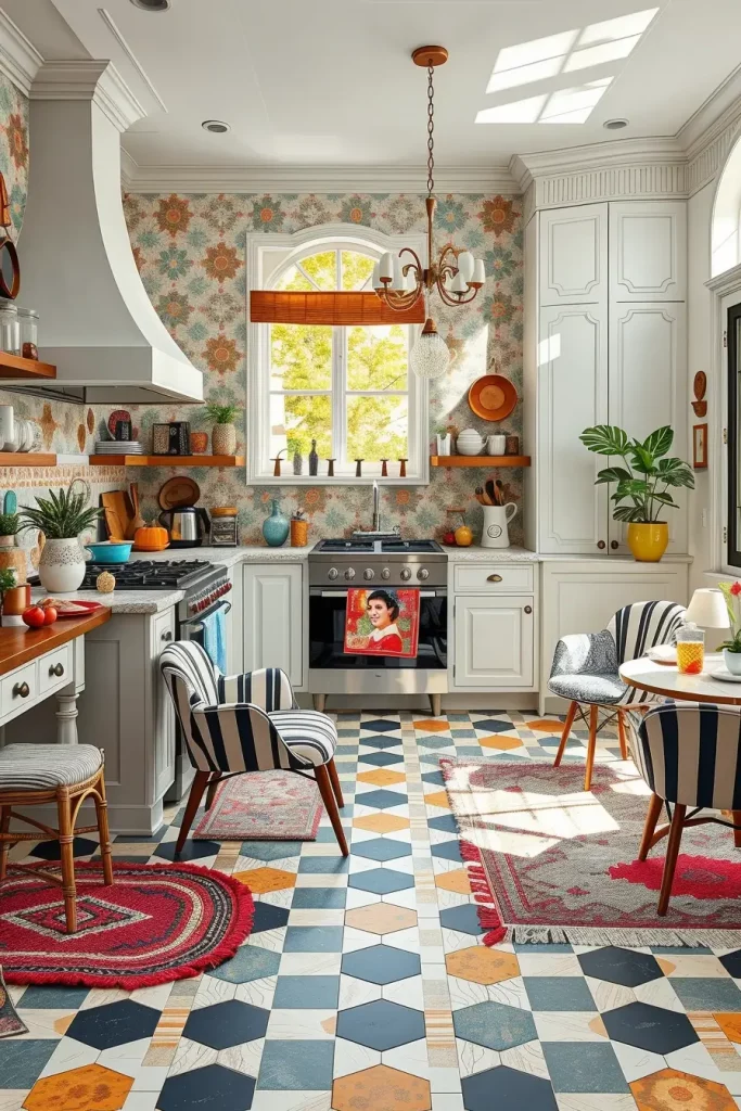 64 Color-Drenched Eclectic Kitchen With Whimsical Flair Ideas