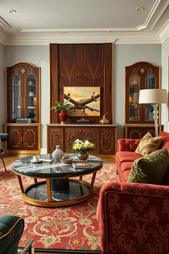 64 Stunning Art Deco Revival Living Room Décor Ideas for Glamorous Interiors