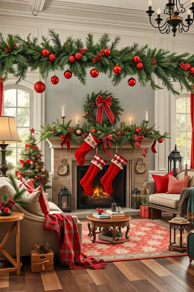 64 Christmas Mantle Decor Ideas 2025 to Style Your Fireplace Beautifully