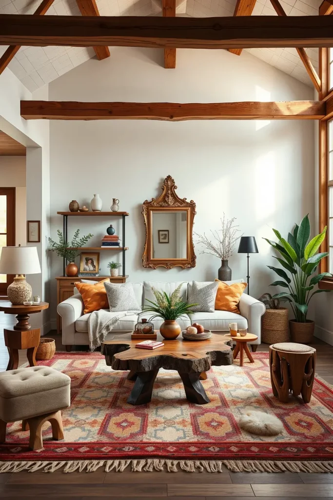 63 Eclectic Living Room Design with Natural Textures