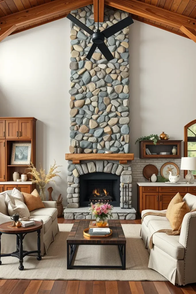 62 Eclectic Farmhouse Interior Design with Natural Textures and Rustic Charm