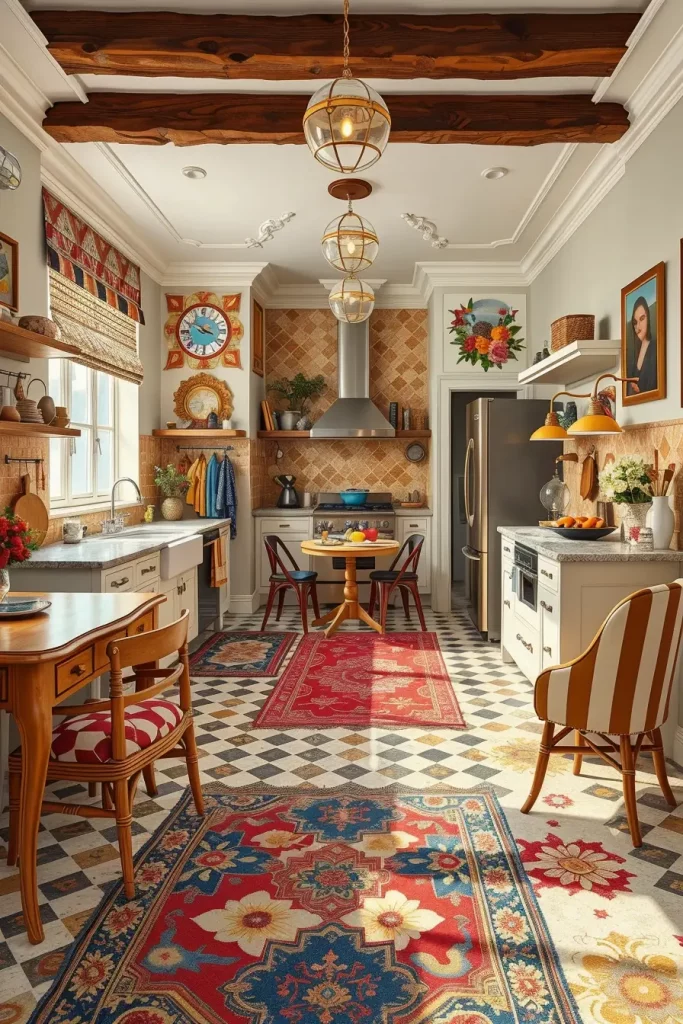 64 Color-Drenched Eclectic Kitchen With Whimsical Flair Ideas