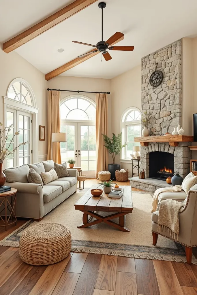 63 Creative Farmhouse Living Room With Antique Textures