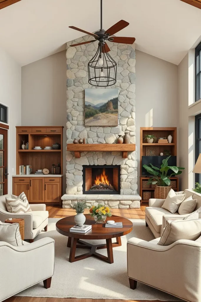62 Eclectic Farmhouse Interior Design with Natural Textures and Rustic Charm