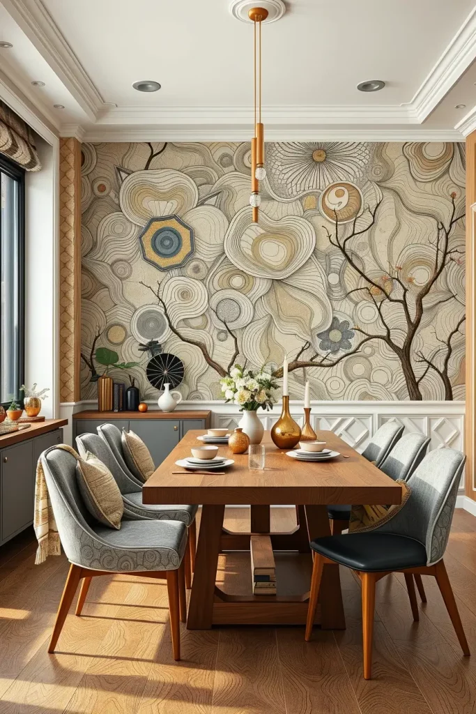 62 Dining Room Accent Wall in a Surreal-Style