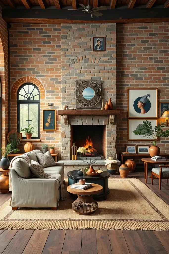 63 Eclectic Living Room Design with Natural Textures