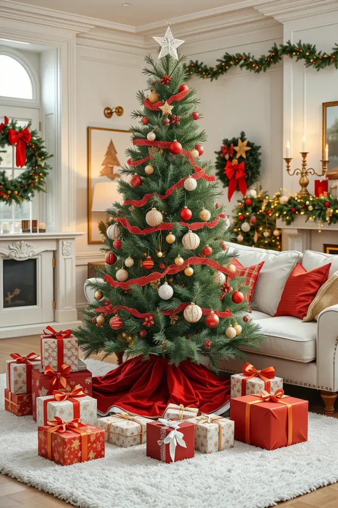64 Red and White Christmas Tree 2025 Ideas for a Stylish Holiday Home
