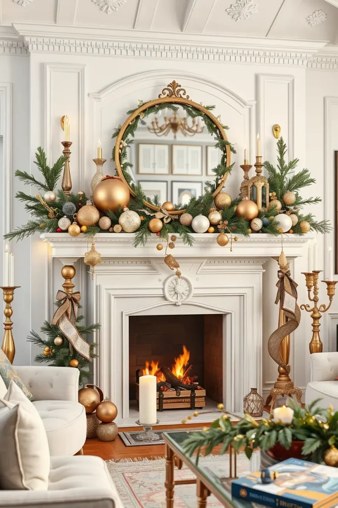 64 Mantle Xmas Decorations Ideas 2025: Stylish, Modern & Unique Fireplace Inspiration