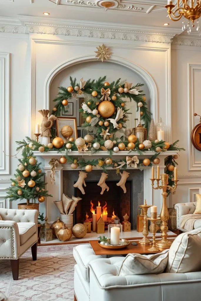 64 Mantle Xmas Decorations Ideas 2025: Stylish, Modern & Unique Fireplace Inspiration