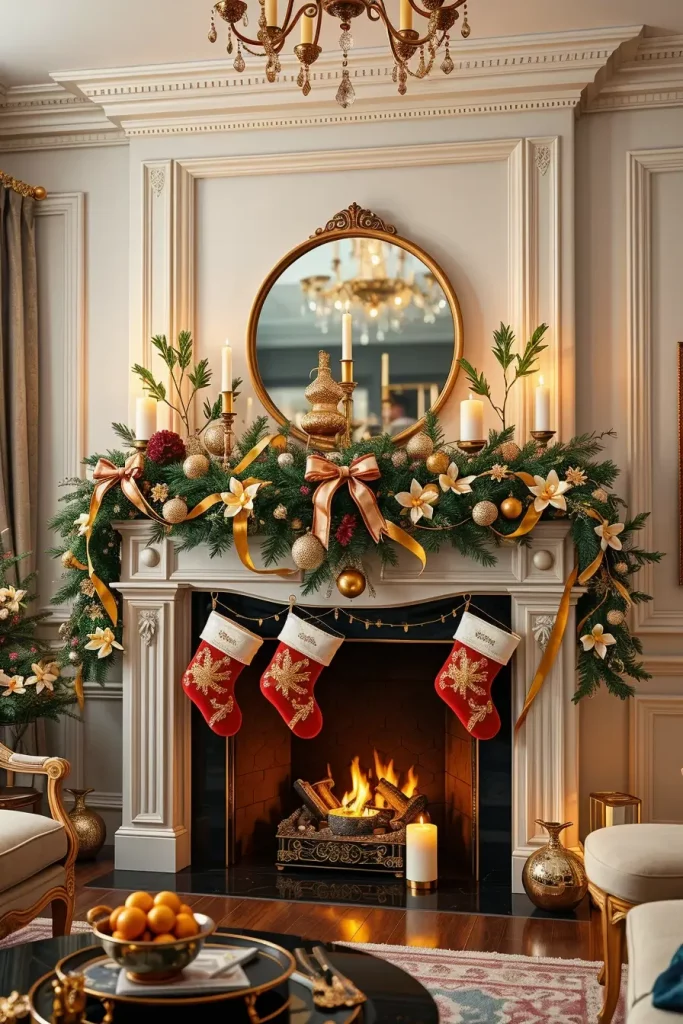 64 Mantle Xmas Decorations Ideas 2025: Stylish, Modern & Unique Fireplace Inspiration