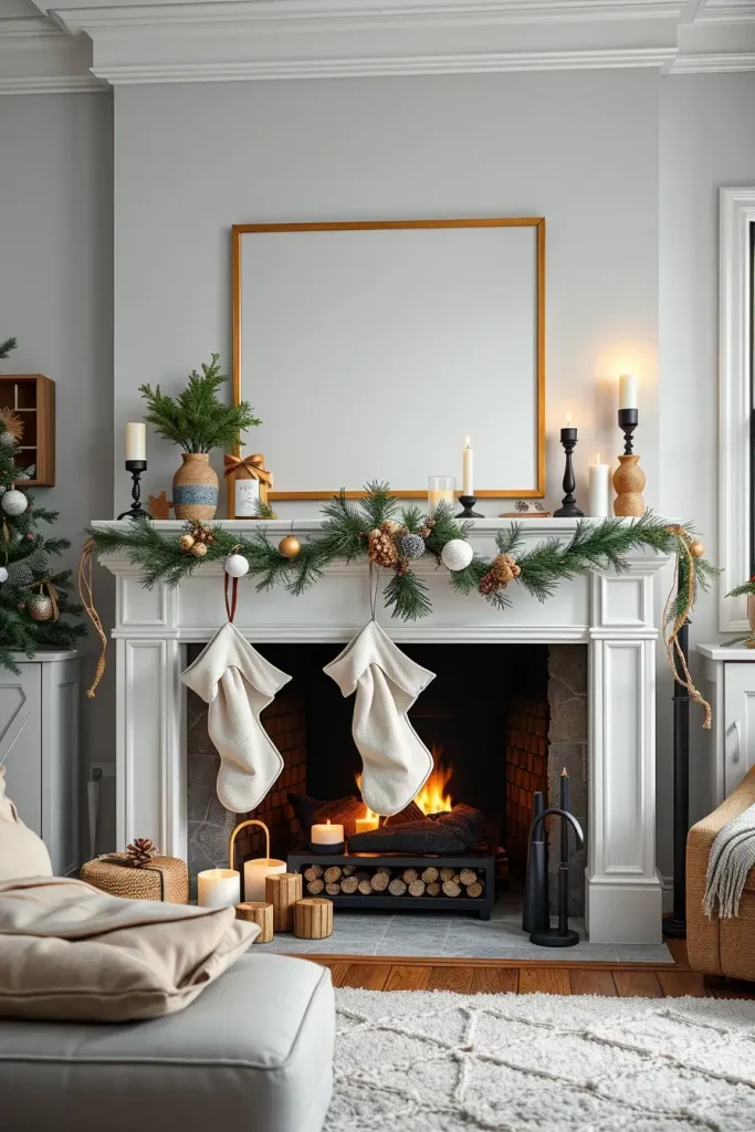 64 Mantle Xmas Decorations Ideas 2025: Stylish, Modern & Unique Fireplace Inspiration