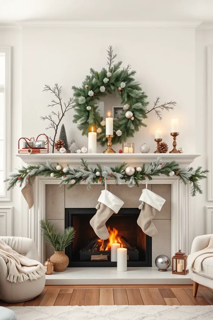 64 Mantle Xmas Decorations Ideas 2025: Stylish, Modern & Unique Fireplace Inspiration