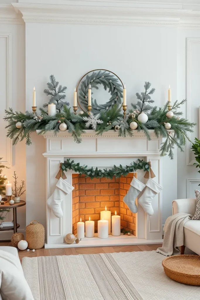 64 Mantle Xmas Decorations Ideas 2025: Stylish, Modern & Unique Fireplace Inspiration