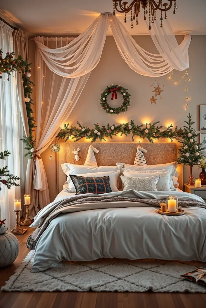 65 Best Xmas Bedroom Decor Ideas 2025 to Create a Cozy and Magical Holiday Retreat