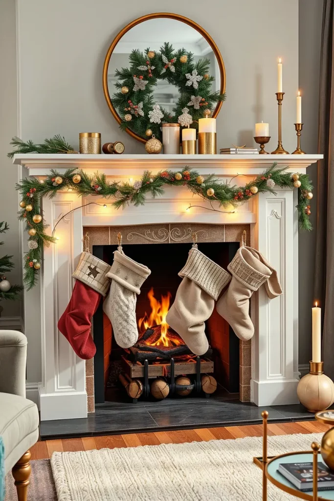 64 Mantle Xmas Decorations Ideas 2025: Stylish, Modern & Unique Fireplace Inspiration