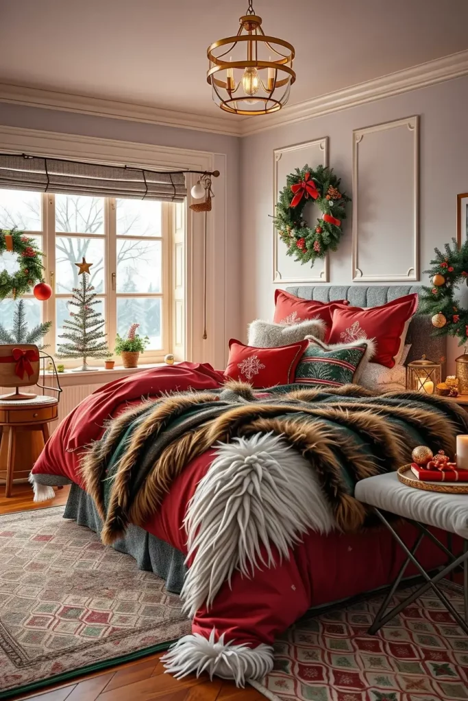 65 Best Xmas Bedroom Decor Ideas 2025 to Create a Cozy and Magical Holiday Retreat
